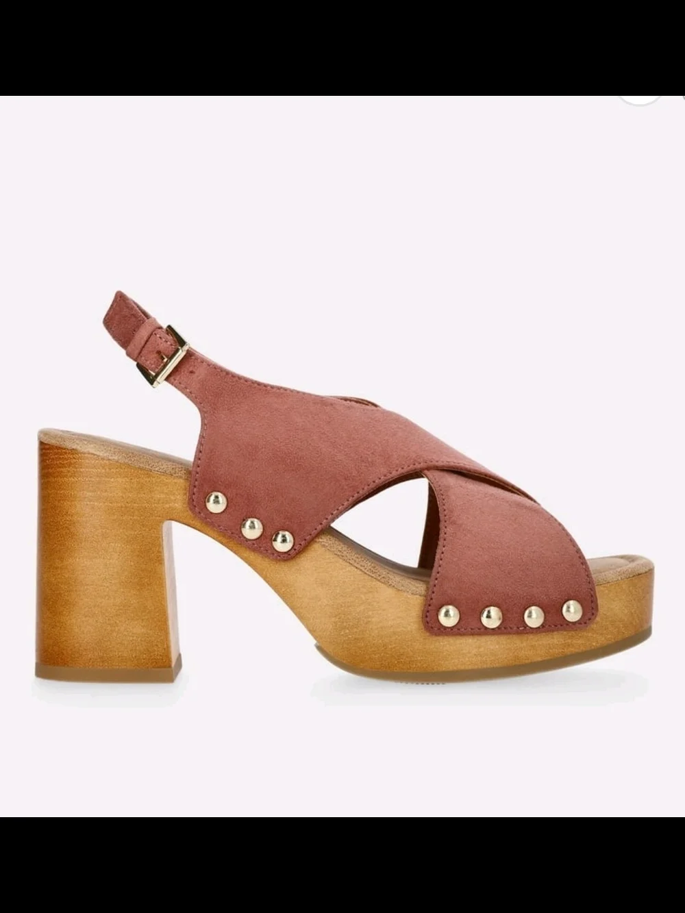 Time and Tru Women's X-Band Heeled Sandals 3.42" Block Heal - Picture 2 of 9